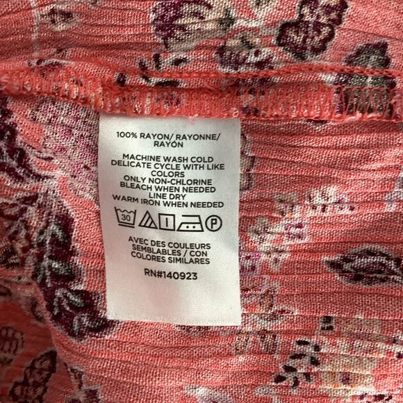 LOFT Floral Tie Neck Sleeveless Top Pink Size S - Picture 7 of 7